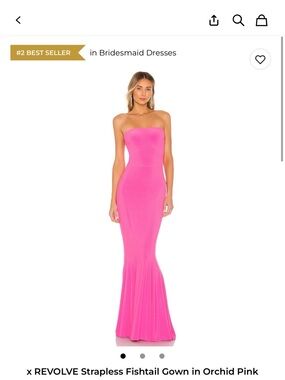 NORMA KAMALI Strapless Fishtail Gown in Hot Pink